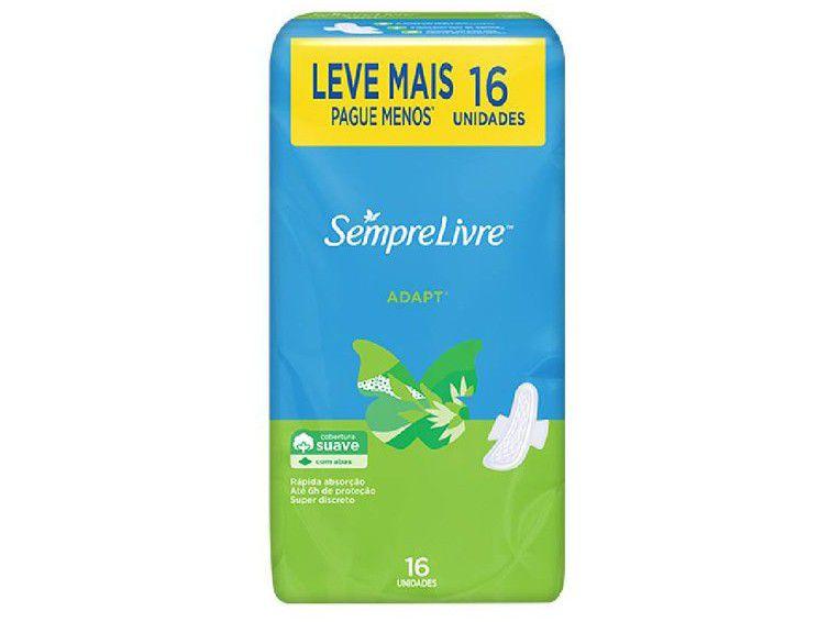 Absorvente Dia e Noite Sempre Livre Adapt - com Abas 16 Unidades