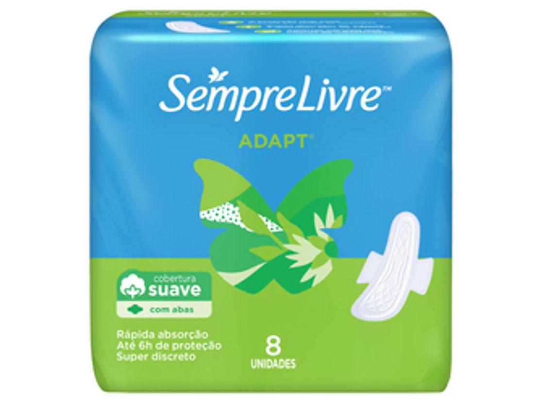 Absorvente Dia e Noite Sempre Livre Adapt - com Abas 8 Unidades