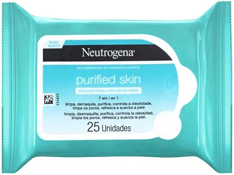 Lenço Micelar Neutrogena Purified Skin - 25 Unidades