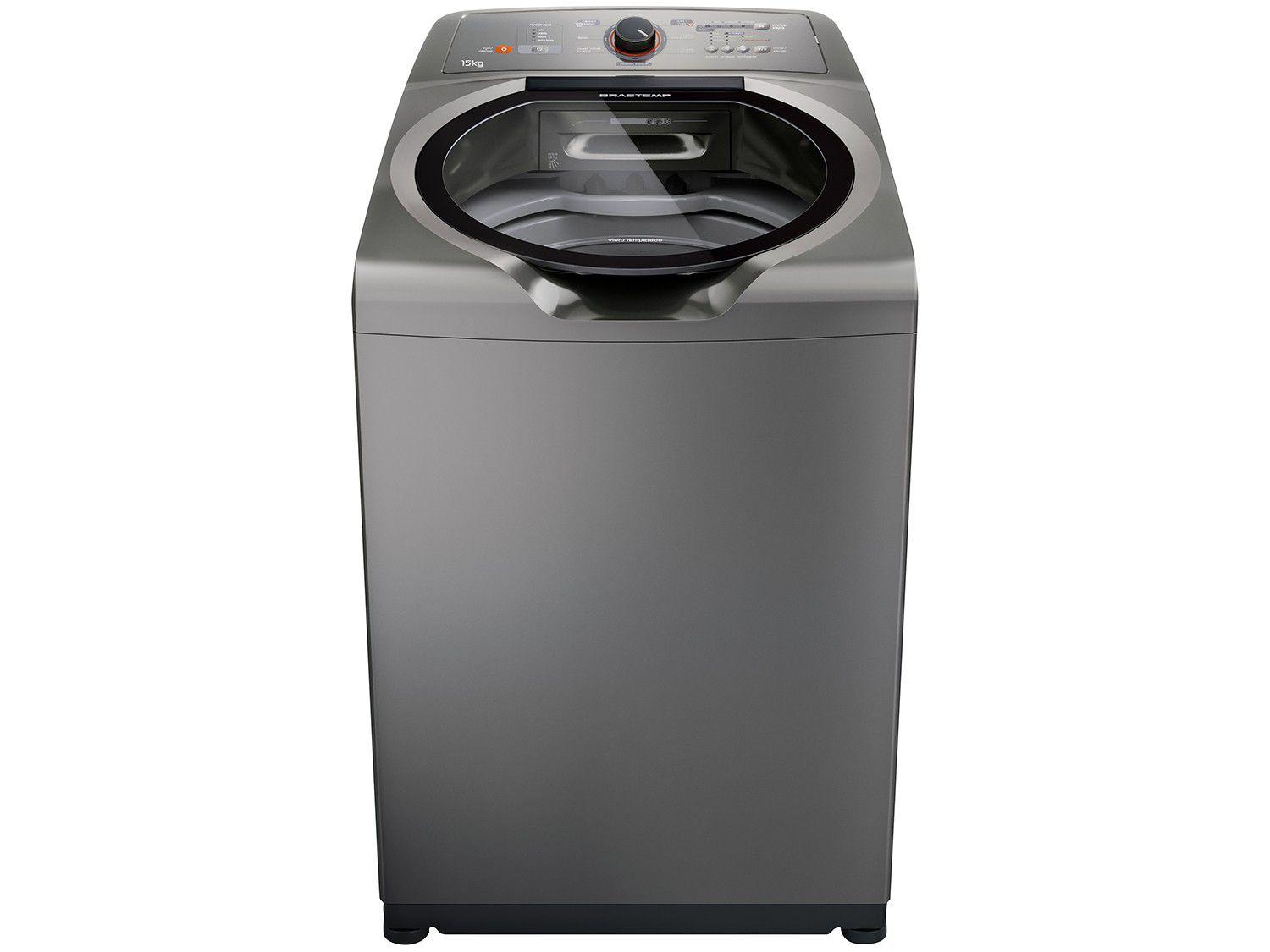 Lavadora de Roupas Brastemp BWN15AT 15Kg - Cesto Inox 8 Programas de Lavagem