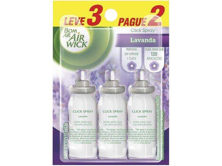 Aromatizador de Ambientes Spray Refil Air Wick - Click Spray Lavanda 3 Unidades