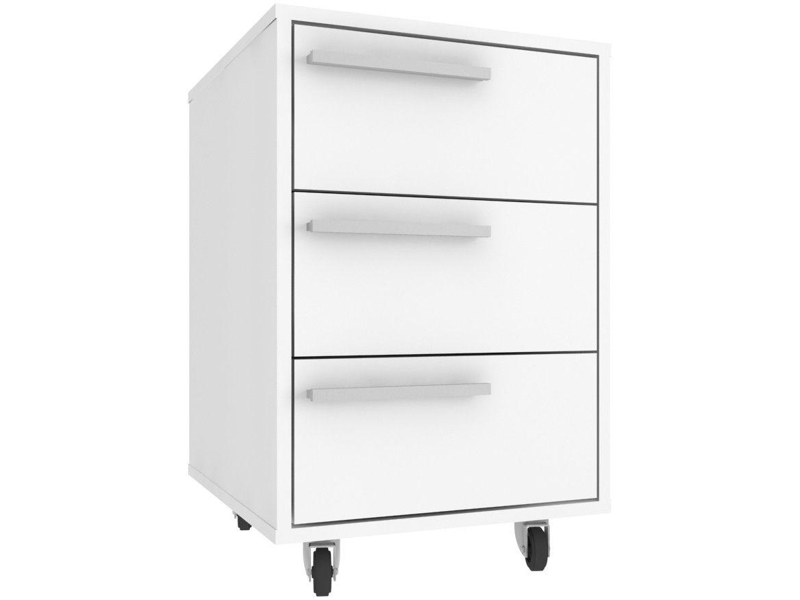 Gaveteiro para Escritório com Rodinhas 3 Gavetas - Hecol Móveis Home Office HO-2929