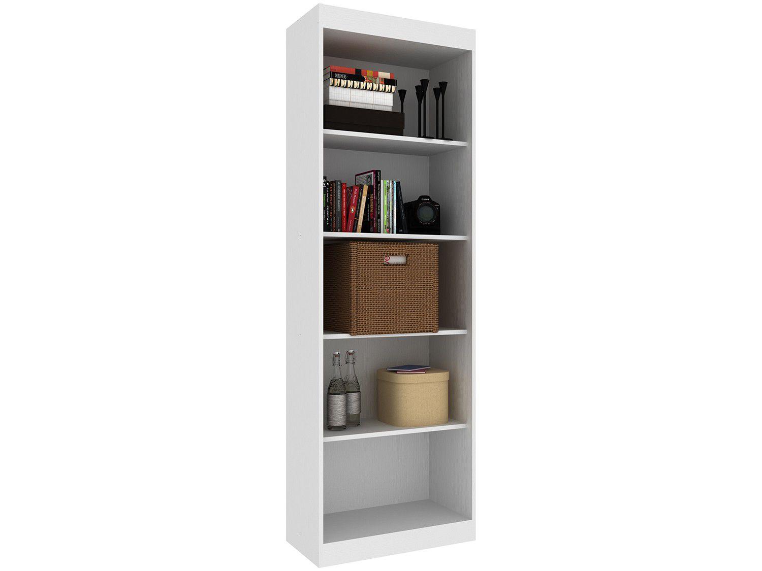 Estante para Livros 4 Prateleiras 5 Nichos - Hecol Móveis Home Office HO-2905