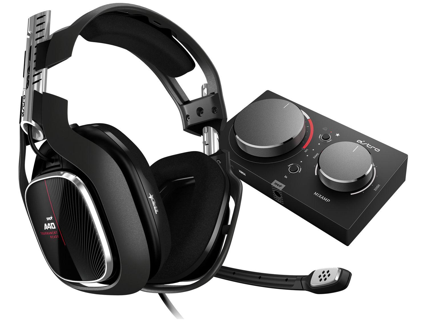 Headset Gamer Logitech Astro A40 + Mixamp Pro Tr - para Xbox One PC e MAC USB P3 Preto