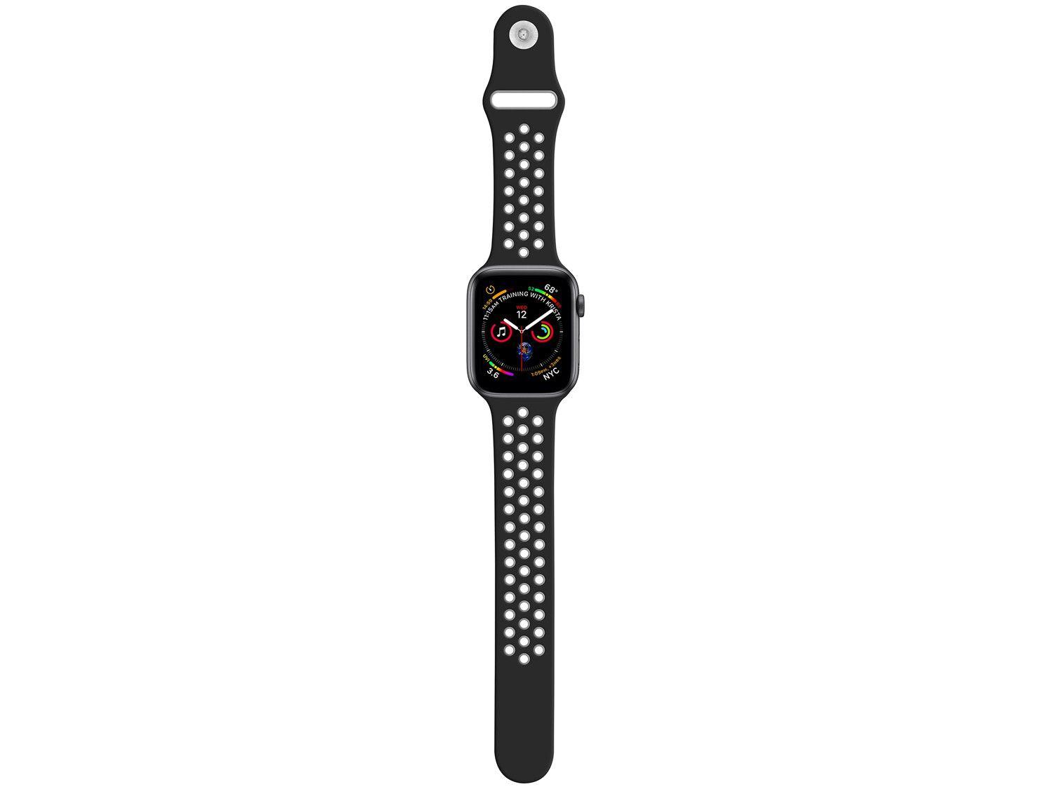 Pulseira Apple Watch Sport Geonav 42/44mm - Silicone Cinza e Preto