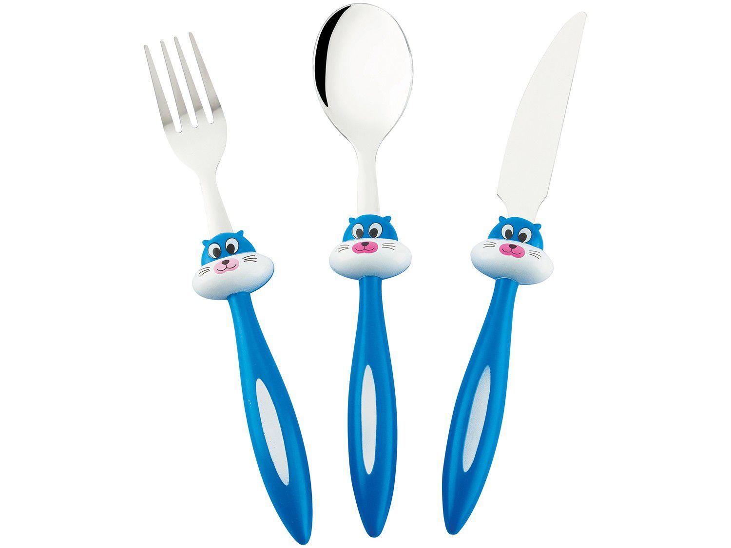 Kit Talher Infantil Inox Hercules Gato - 0553-3 3 Peças