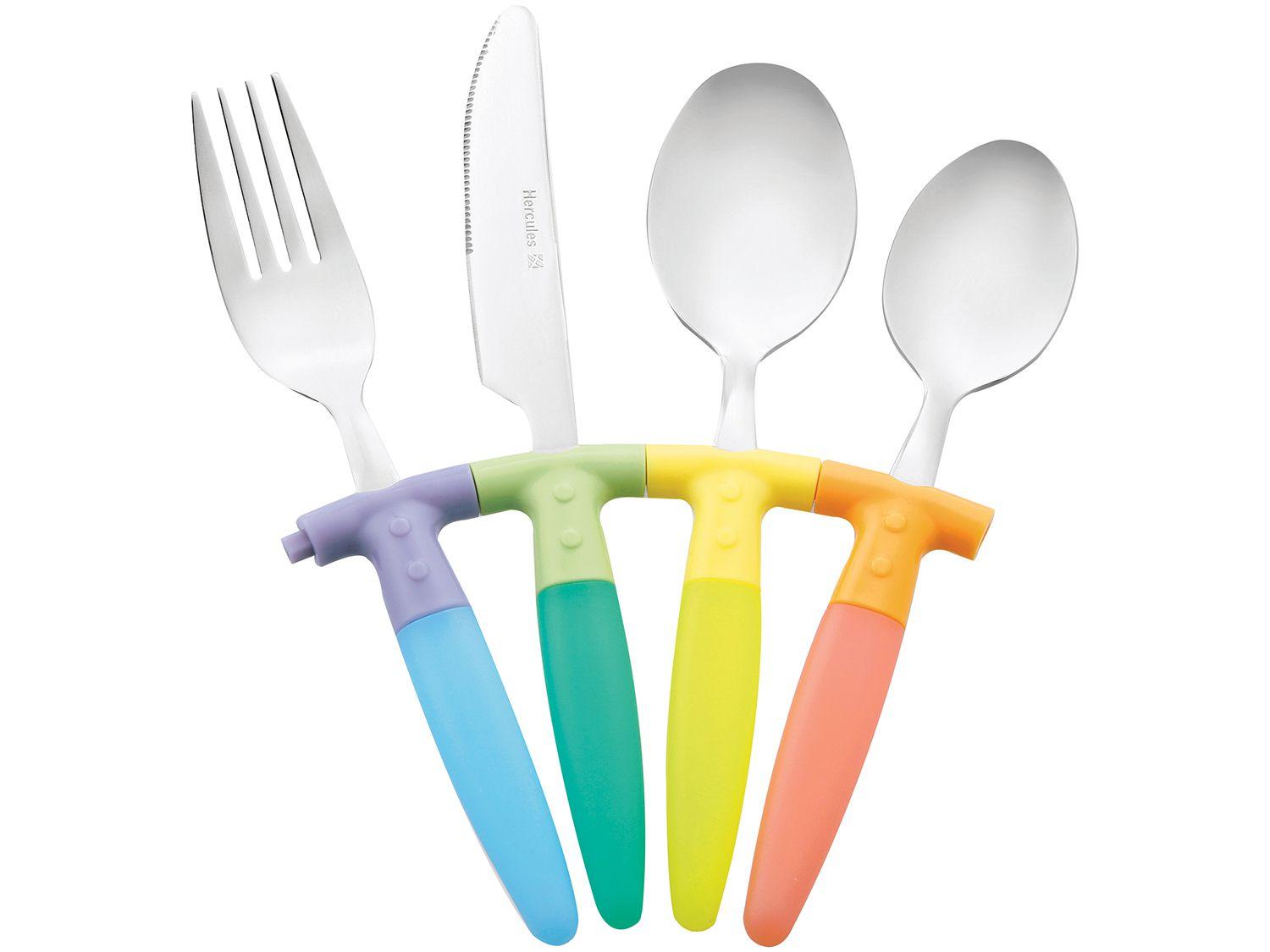 Kit Talher Infantil Inox Hercules Camiseta - 0540-004 4 Peças
