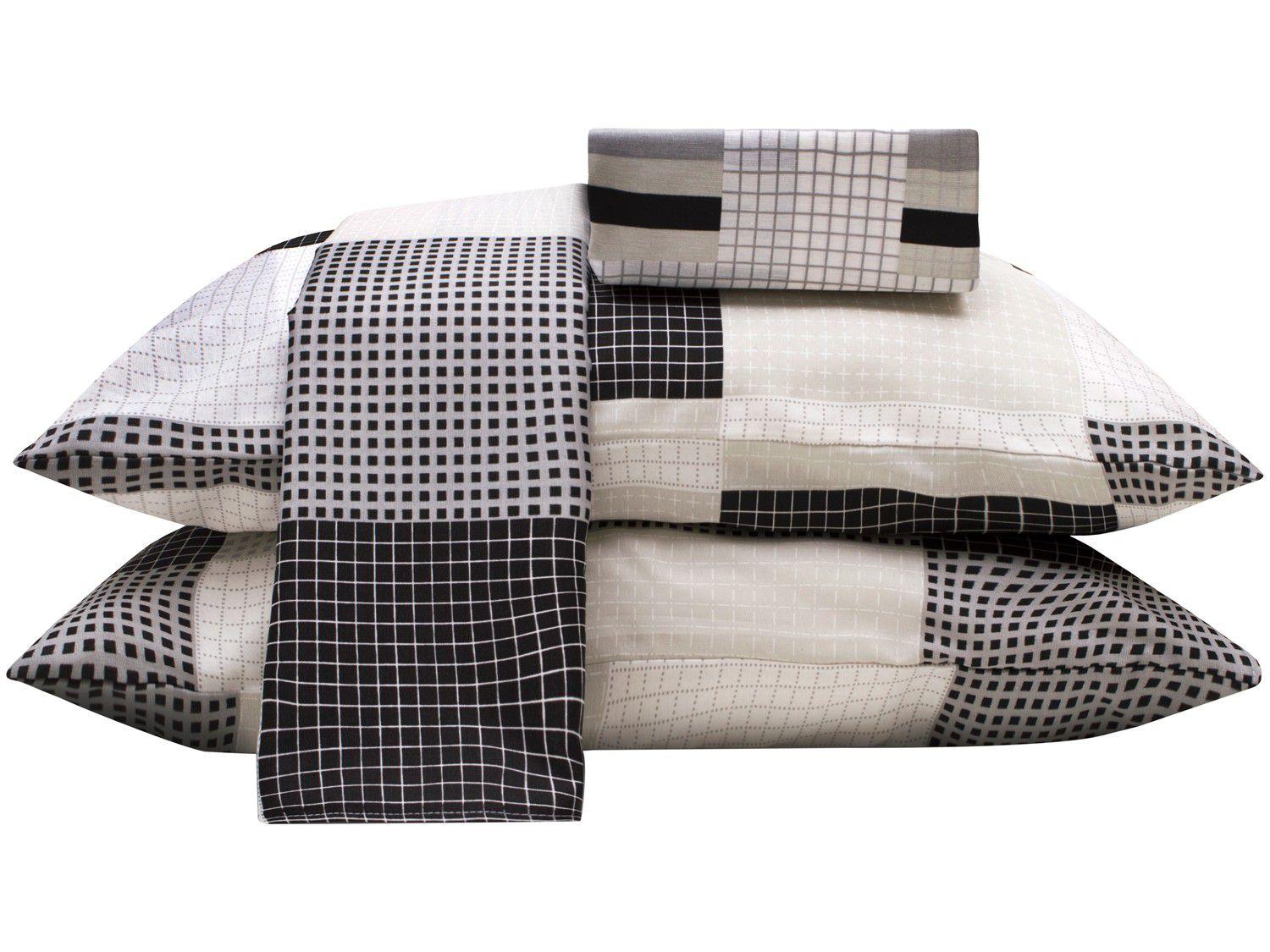 Jogo de Cama Queen Size 140 Fios Realce Premium - Misto Luna 4 Peças