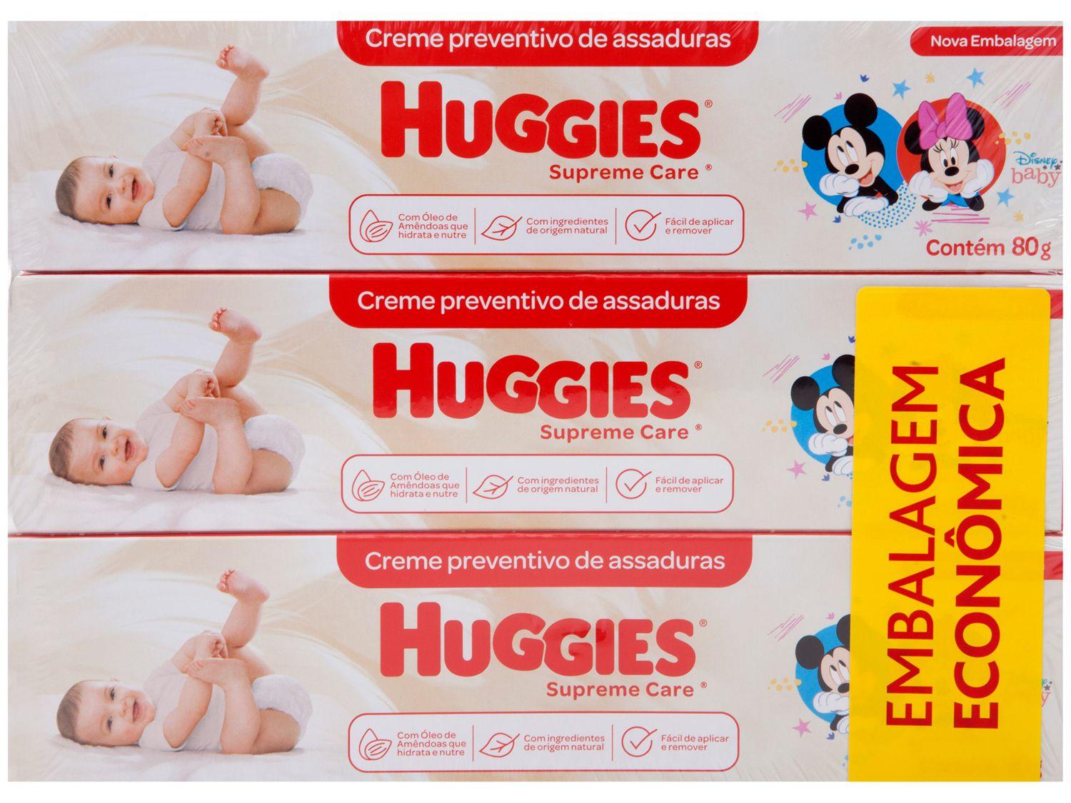 Creme Preventivo para Assaduras Infantil Huggies - Supreme Care 80g 3 Unidades