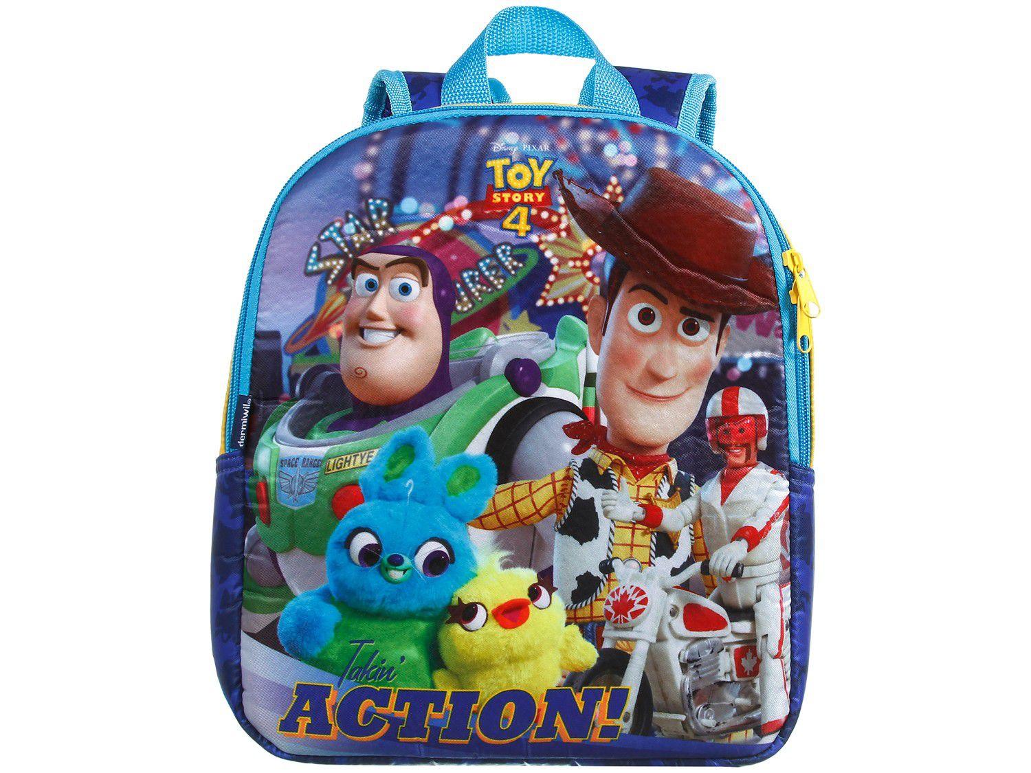 Mochila Infantil Escolar Masculina Toy Story 4 - Tam. M Dermiwil Neo Azul