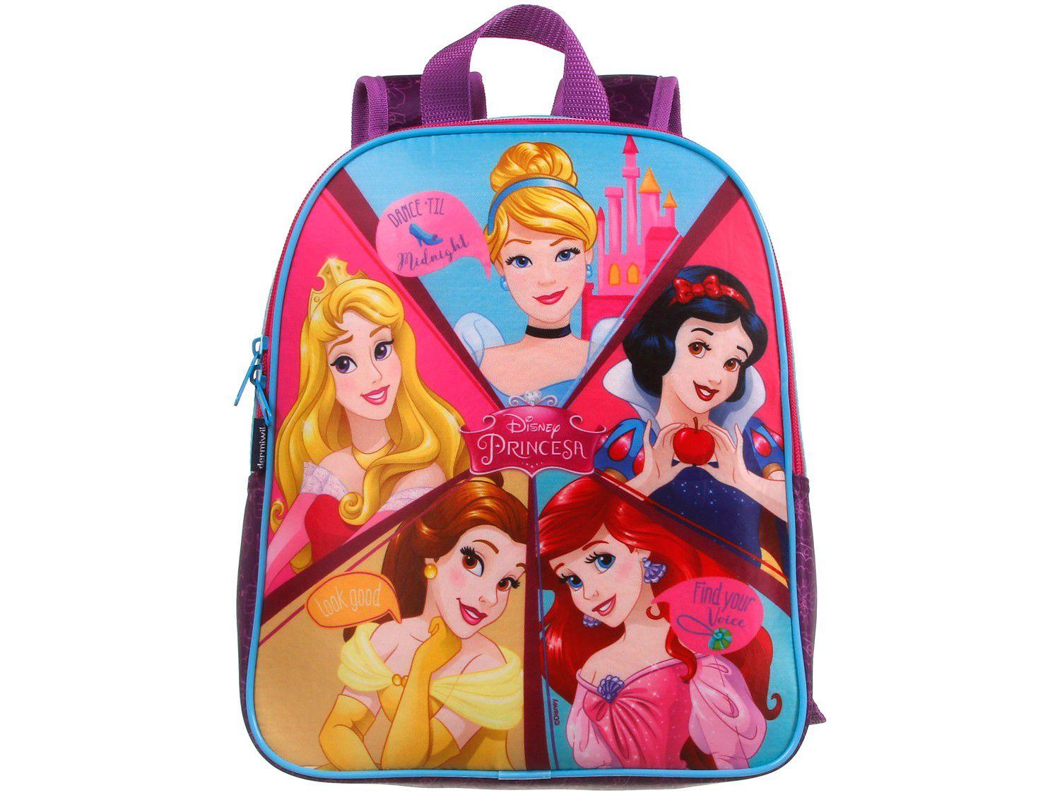 Mochila Infantil Escolar Feminina Princesas - Tam. M Dermiwil Neo Lilás