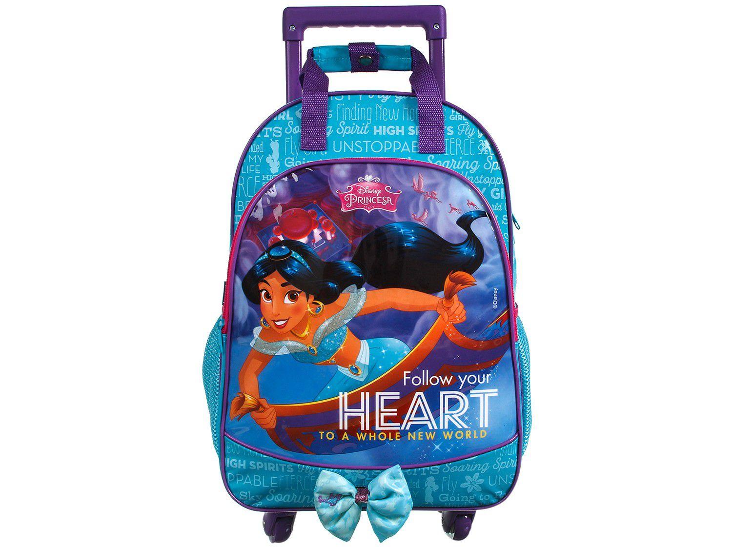 Mochila Infantil Escolar Feminina Alladin - de Rodinha Tam. G Dermiwil Max Azul