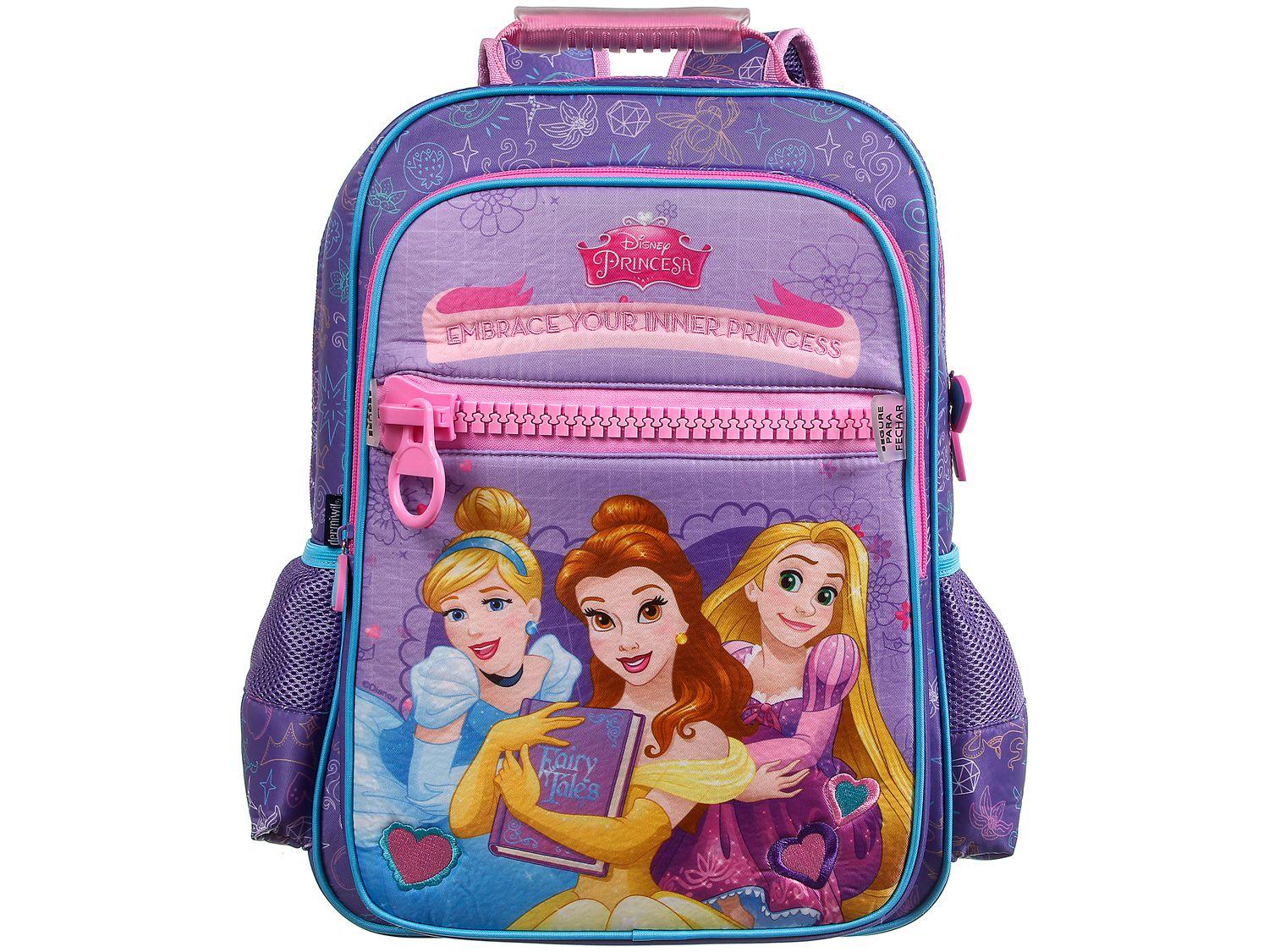 Mochila Infantil Escolar Feminina Princesas - Tam. G Dermiwil Lilás