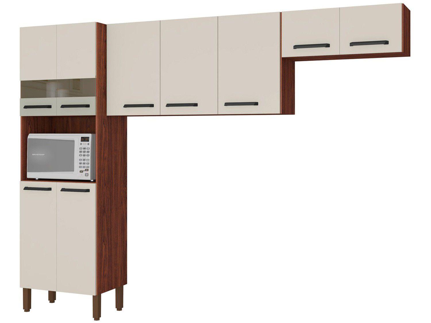 Cozinha Compacta Kits Paraná Versalhes - Nicho para Micro-ondas 9 Portas
