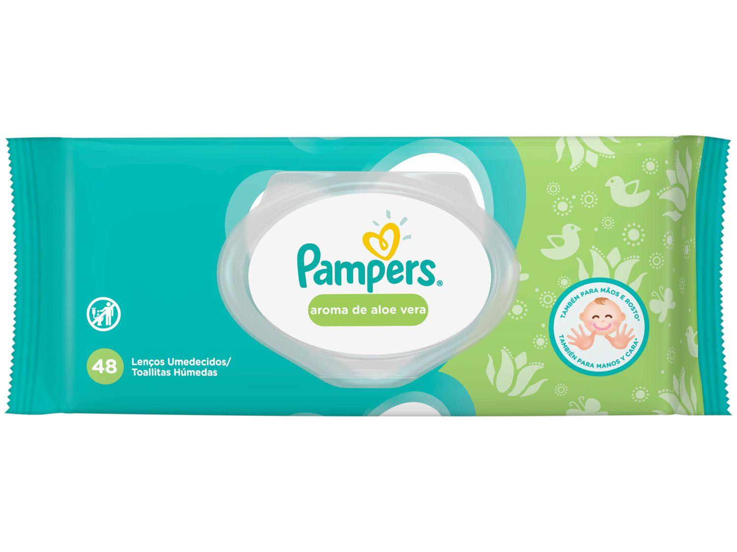 Lenço Umedecido Pampers Aroma de Aloe Vera - 48 Unidades