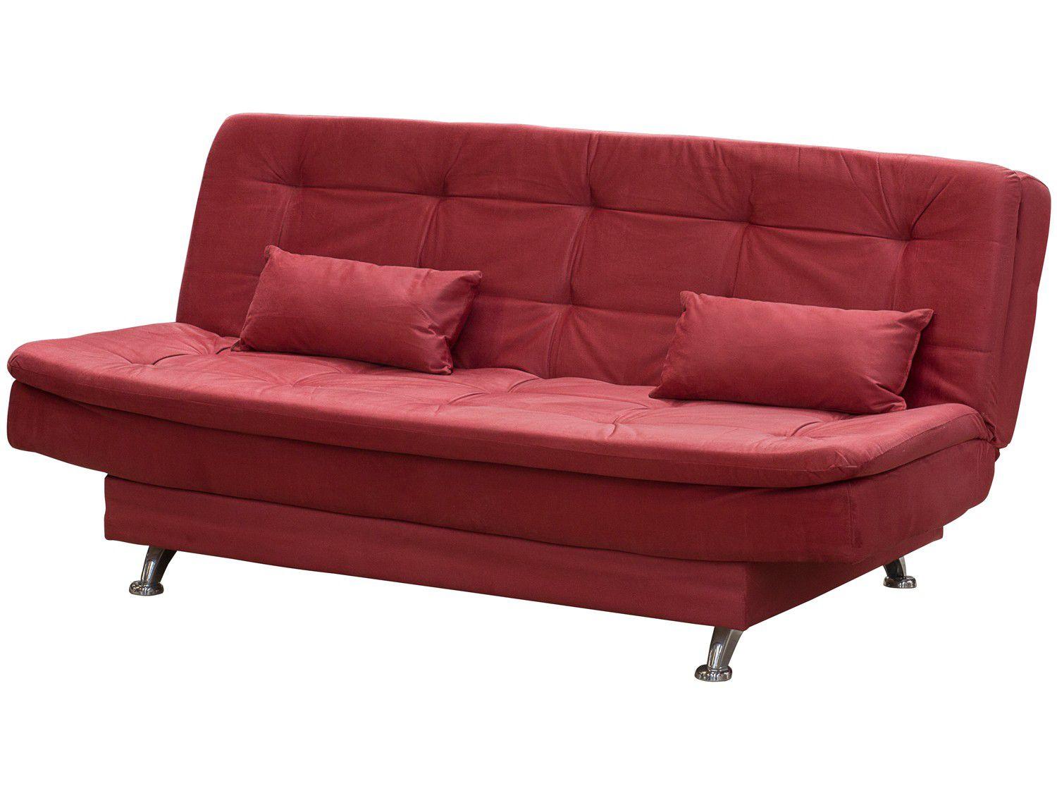 Sofá-cama Casal 3 Lugares Reclinável - Veludo Light Matrix Salomé