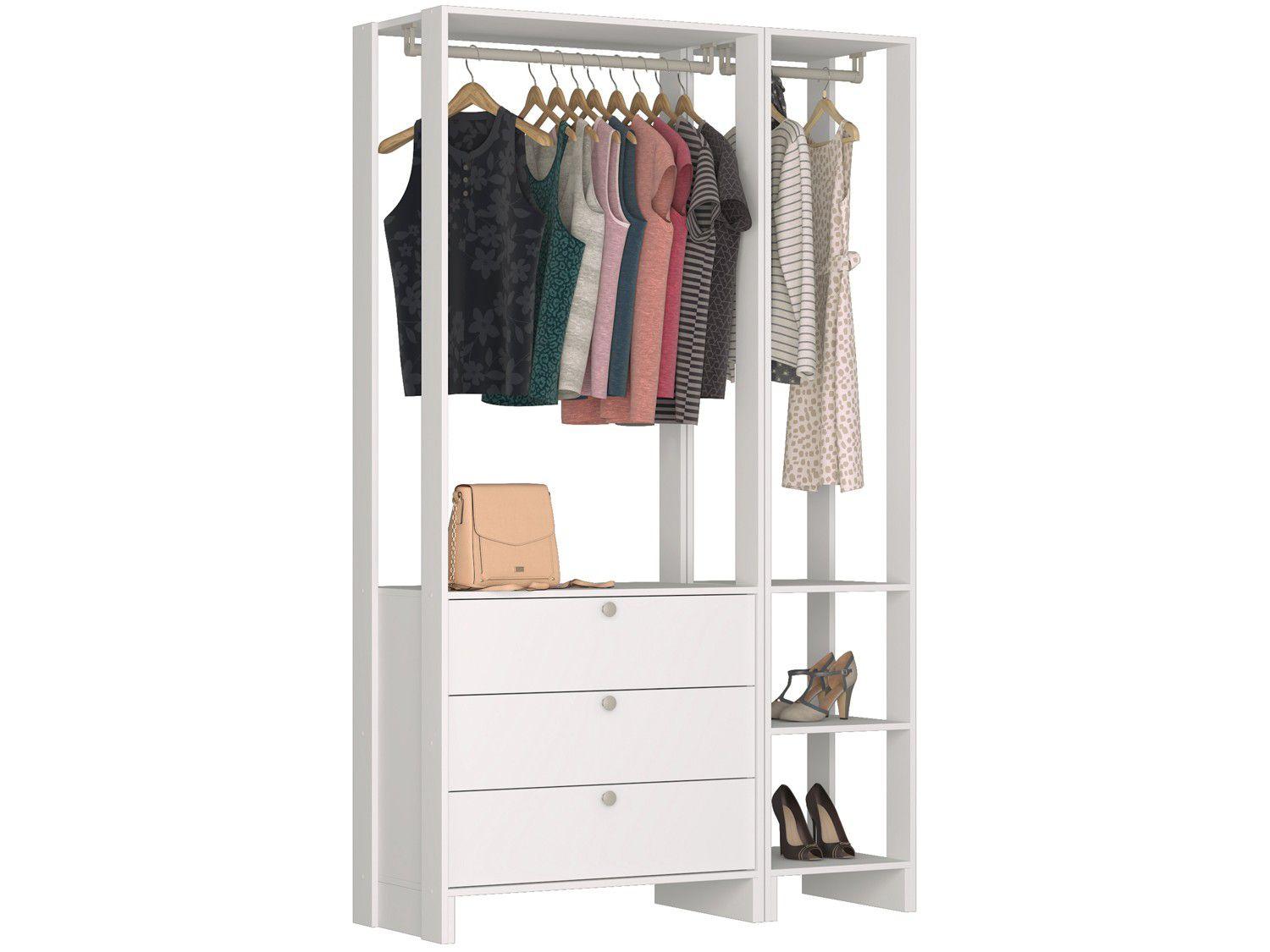 Closet Modulado 3 Prateleiras 3 Gavetas - Nova Mobile Yes EY102-105.038