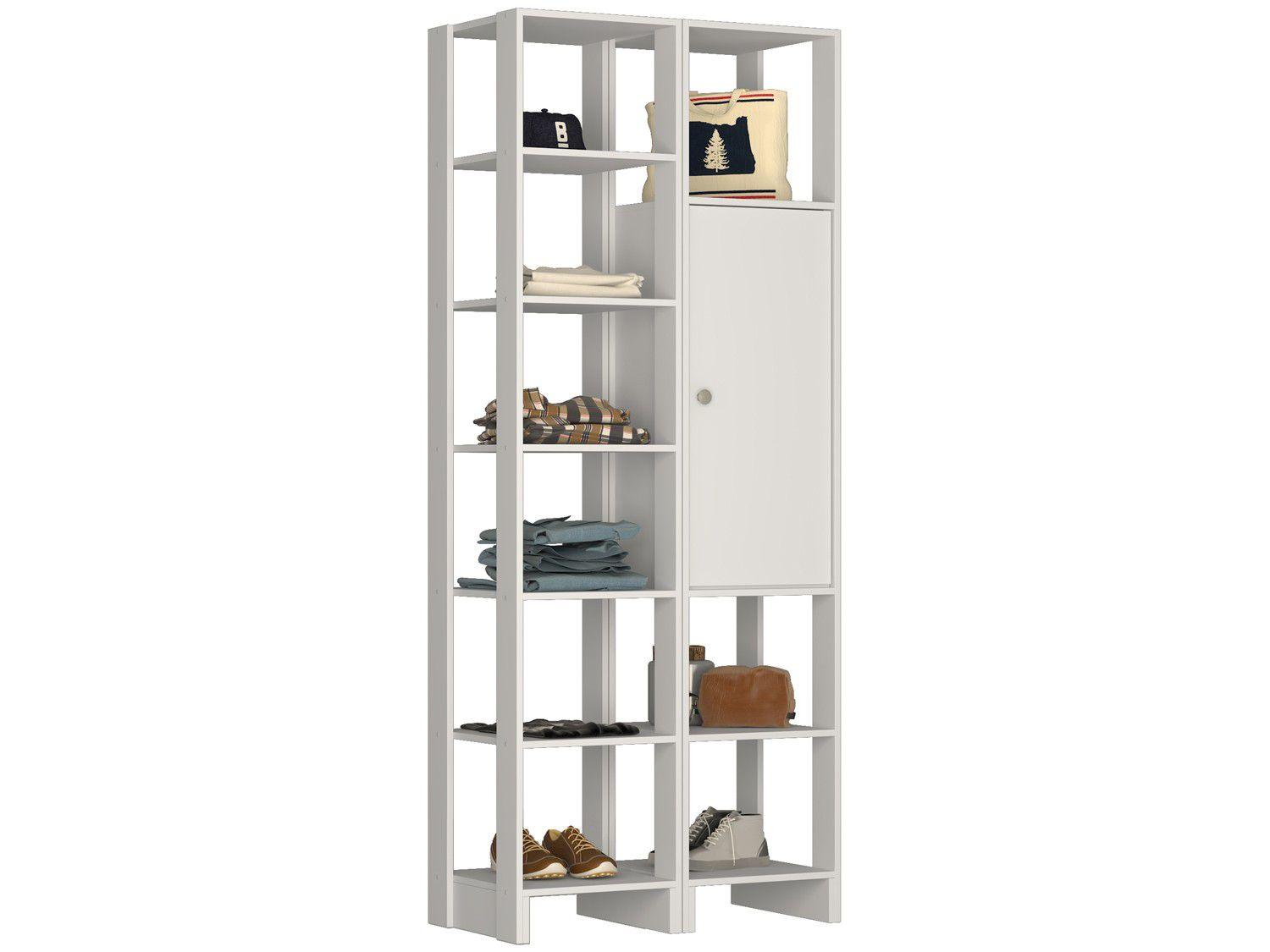 Closet Modulado 9 Prateleiras 1 Porta - Nova Mobile Yes EY104-107.038