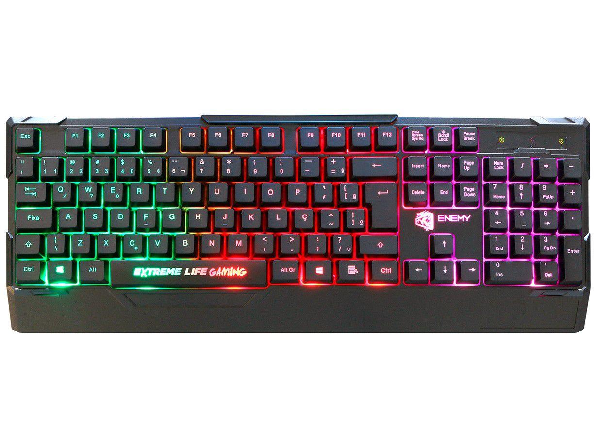Teclado Gamer ELG Enemy USB ABNT2 - Preto