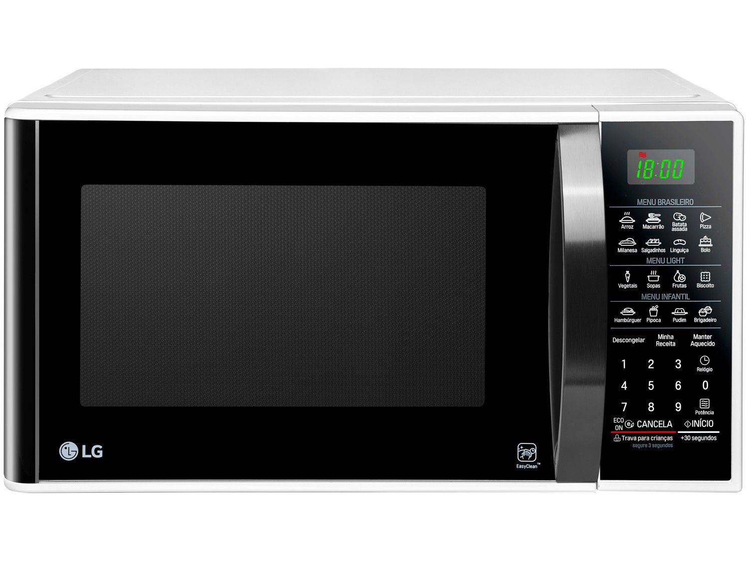 Micro-ondas LG 30L Solo MS3091BC - Branco e Preto