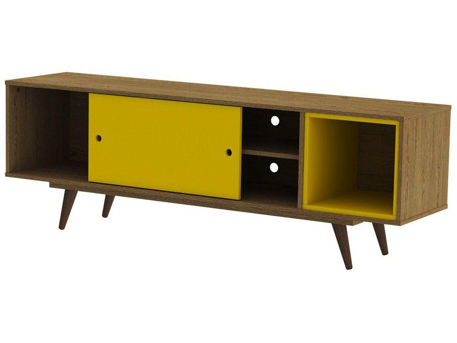Rack para TV até 48" 1 Porta Pés Palito - Olivar Móveis Retrô 50