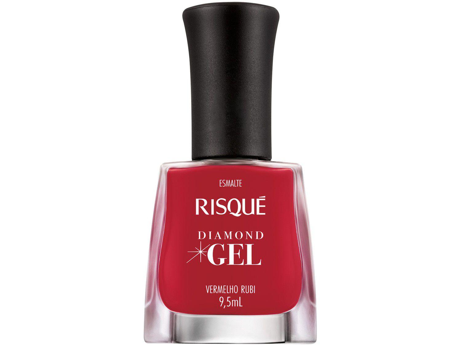 Esmalte Risqué Diamond Gel Vermelho Rubi - Cremoso Hipoalergênico 9,5ml