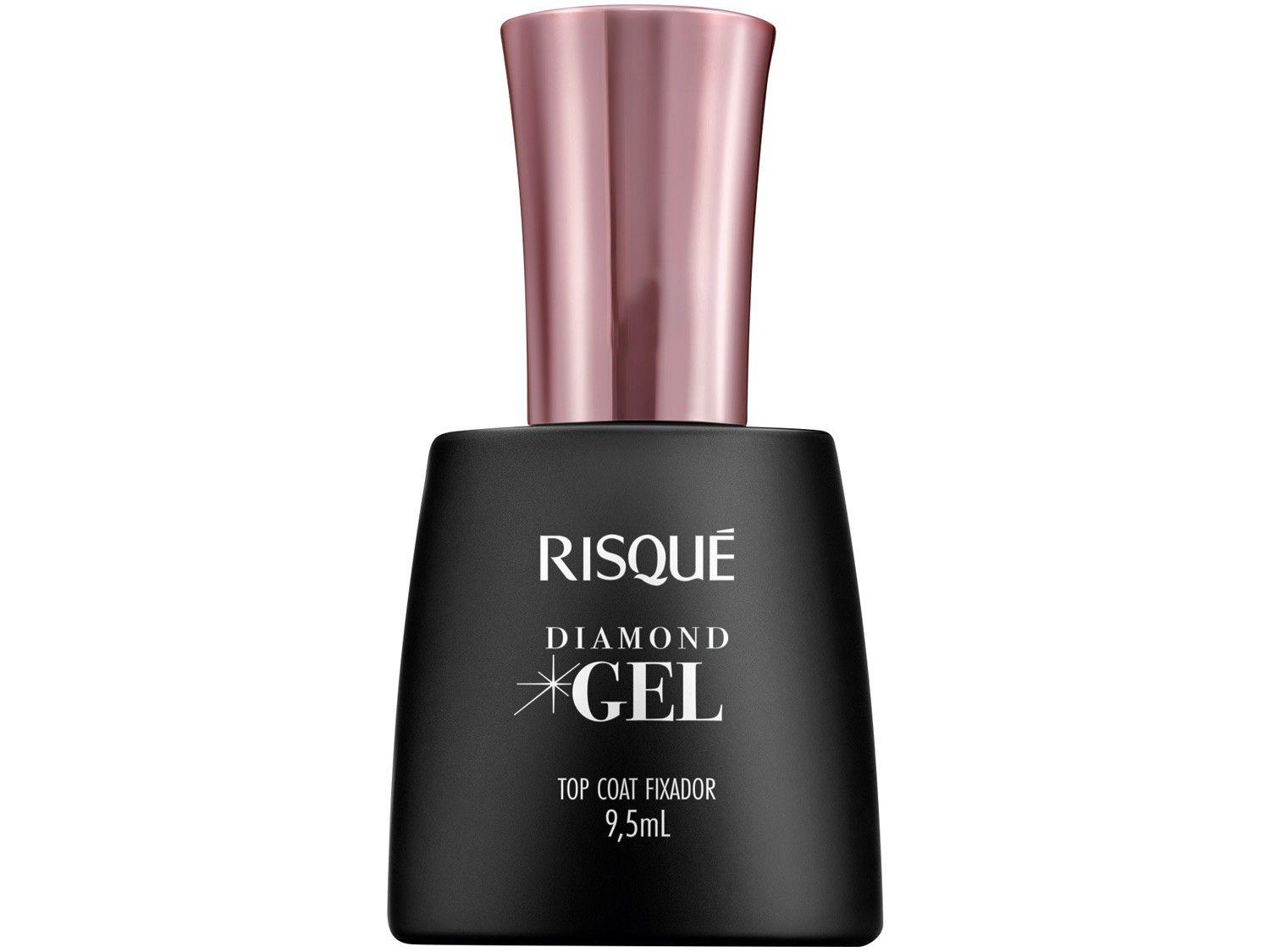 Top Coat Risqué Diamond Gel Fixador - Cremoso Hipoalergênico 9,5ml