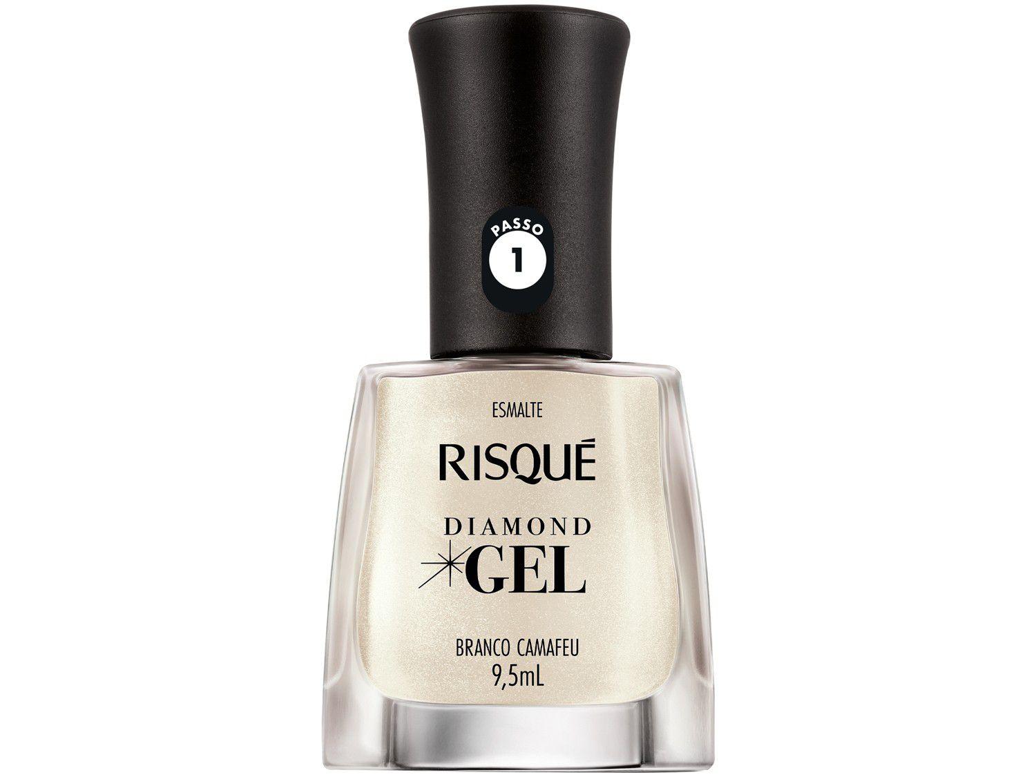 Esmalte Risqué Diamond Gel Branco Camafeu - Cremoso Hipoalergênico 9,5ml