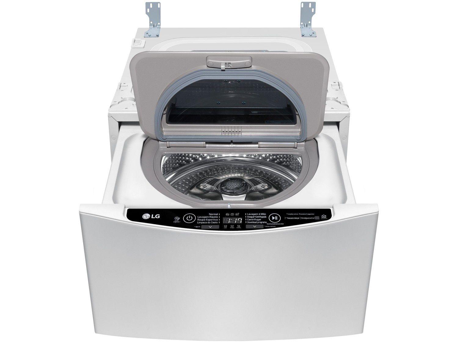 Mini Lavadora de Roupas LG Smart TWINWash Lunar - WD2100CW 2kg Cesto Inox 8 Programas de Lavagem