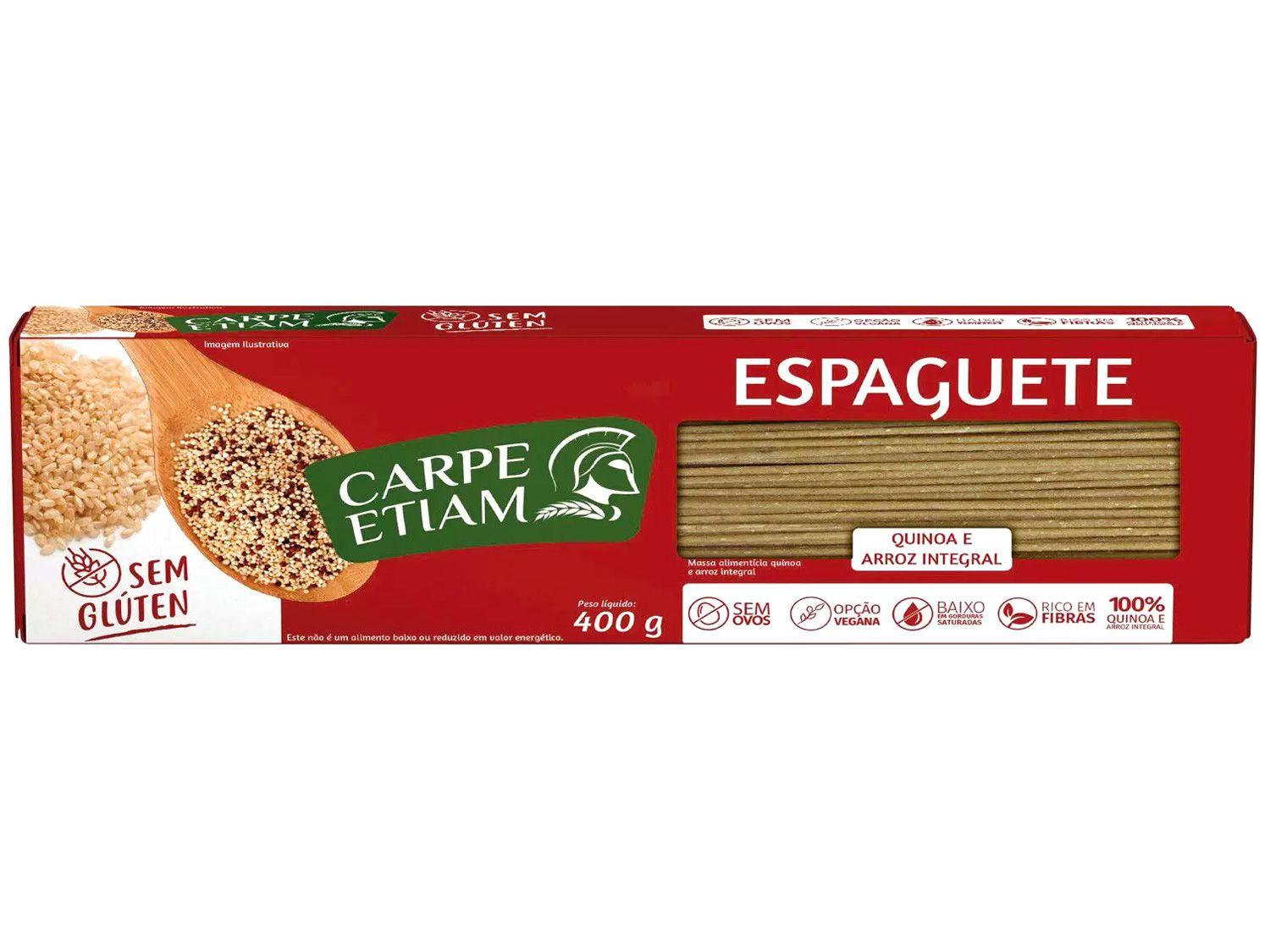 Macarrão Espaguete Vegano sem Glúten - de Quinoa e Arroz Integral Carpe Etiam 400g