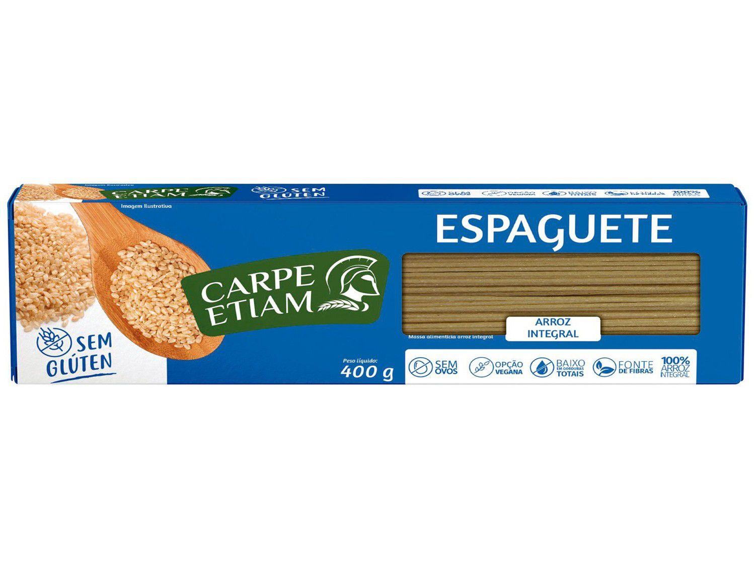Macarrão Espaguete Vegano sem Glúten - de Arroz Integral Carpe Etiam 400g