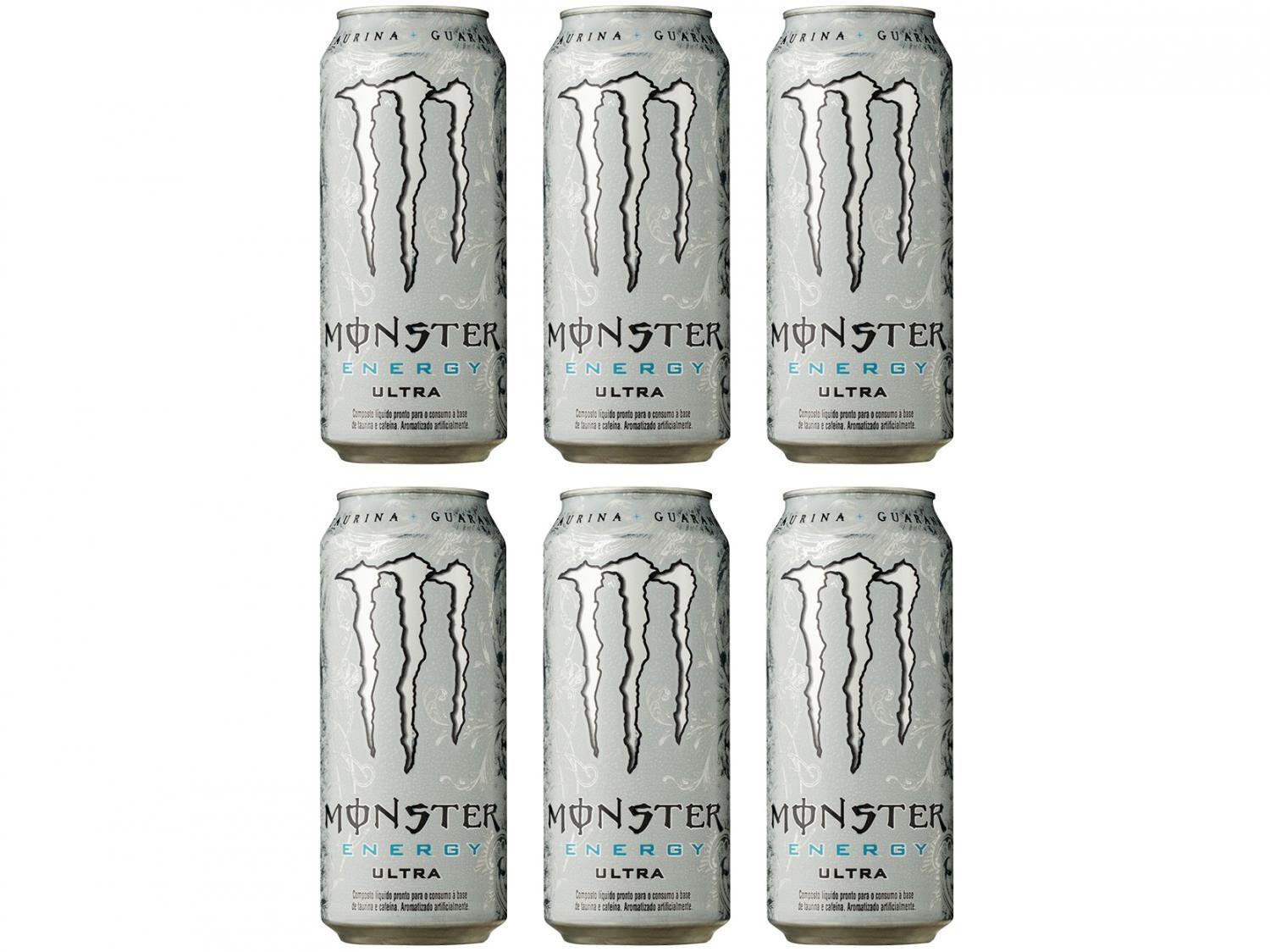 Bebida Energética Monster Energy Ultra 473ml - 6 Unidades