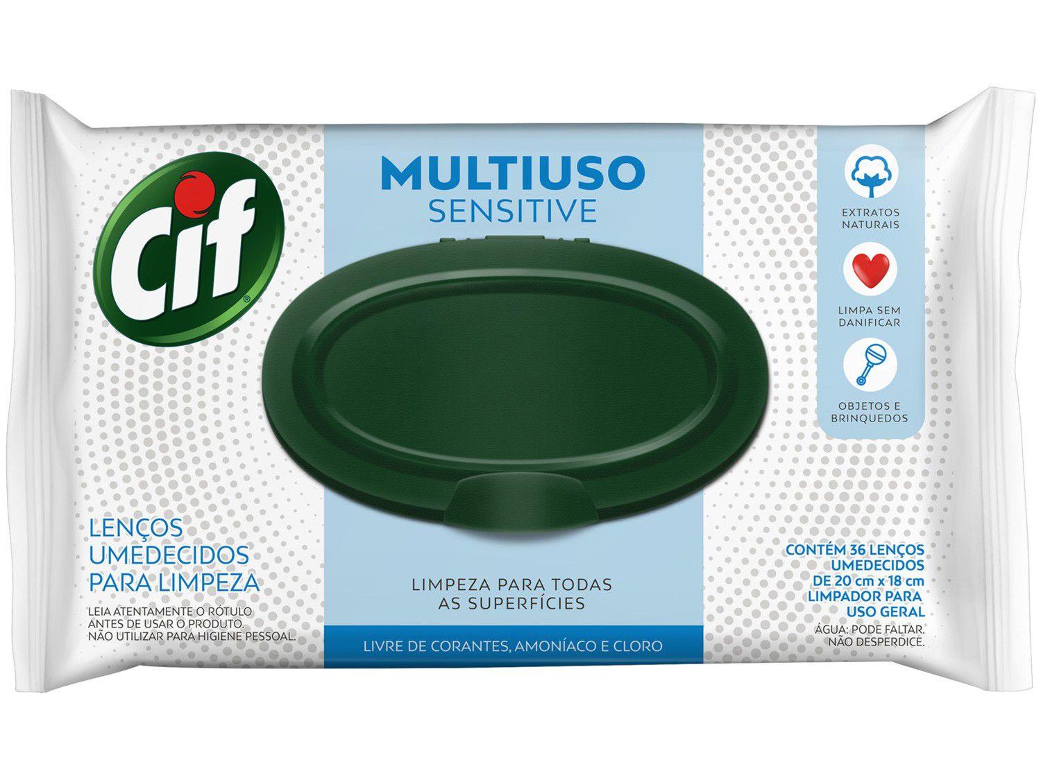 Lenços Umedecidos Multiuso Cif Sensitive - 1 Pacote com 36 Unidades