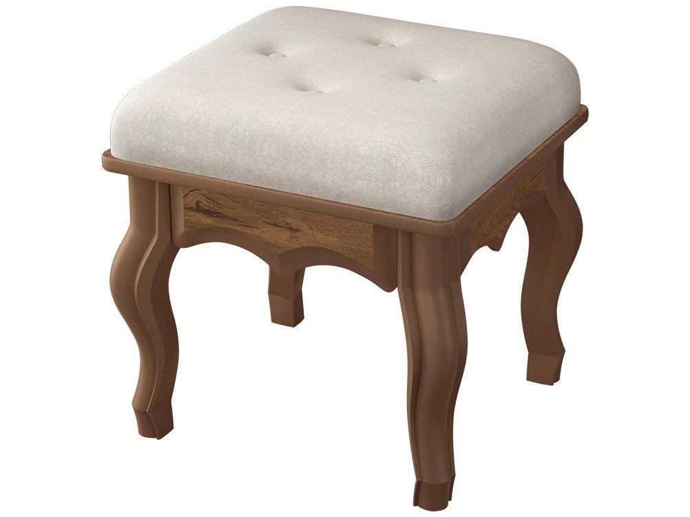 Banqueta Baixa Naturale Estofada EDN Móveis - Luis XV