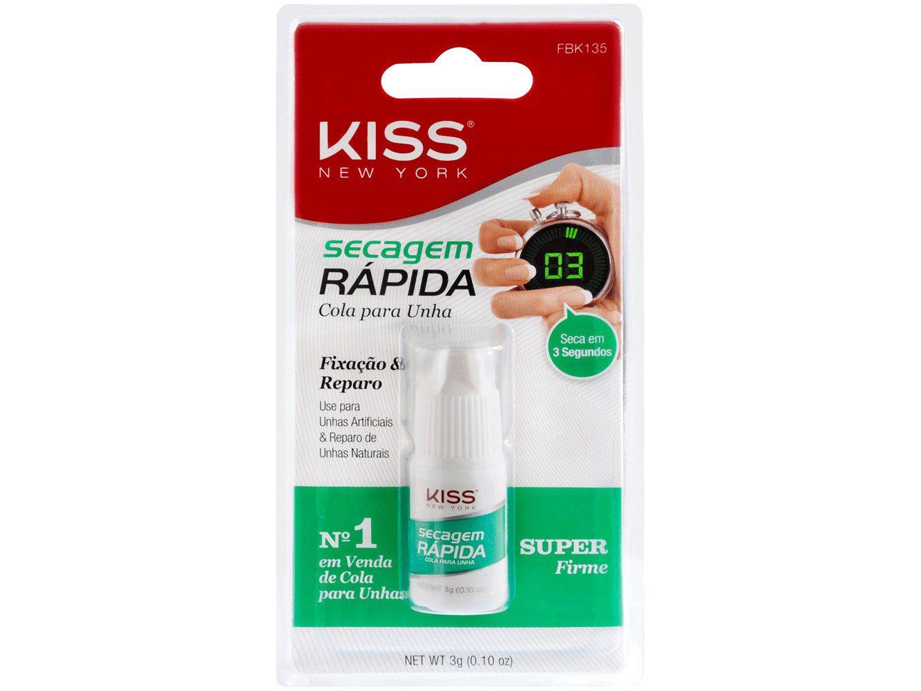 Cola para Unha Postiça Kiss New York - Secagem Rápida Tubo 3g