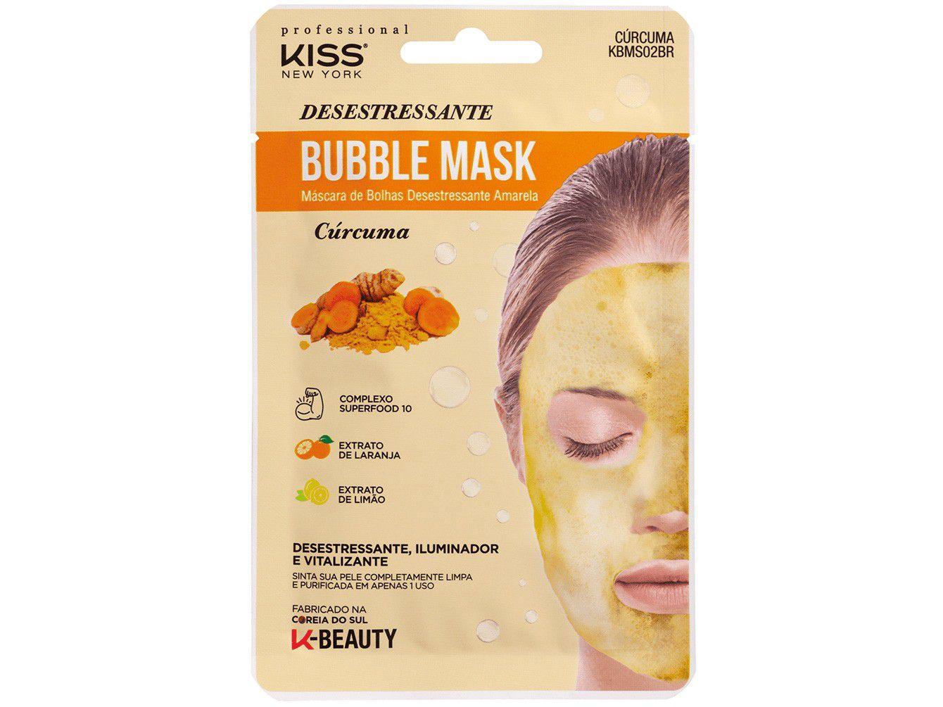 Máscara Facial Kiss New York Professional - Cúrcuma Bubble Mask 20ml