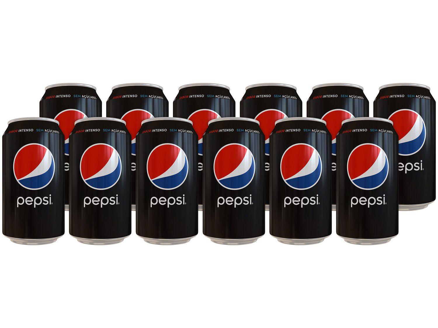 Refrigerante Lata Pepsi Cola Zero 12 Unidades - 350ml