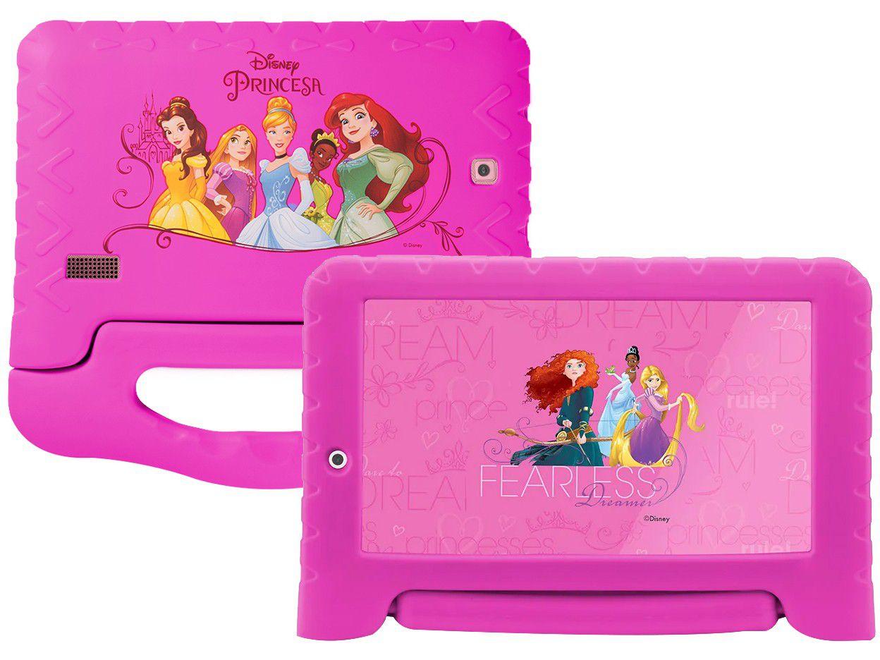Tablet Infantil Multilaser Princesas Plus com Capa - 7" Wi-Fi 16GB Android 8.1 Quad-Core Câm. Integrada