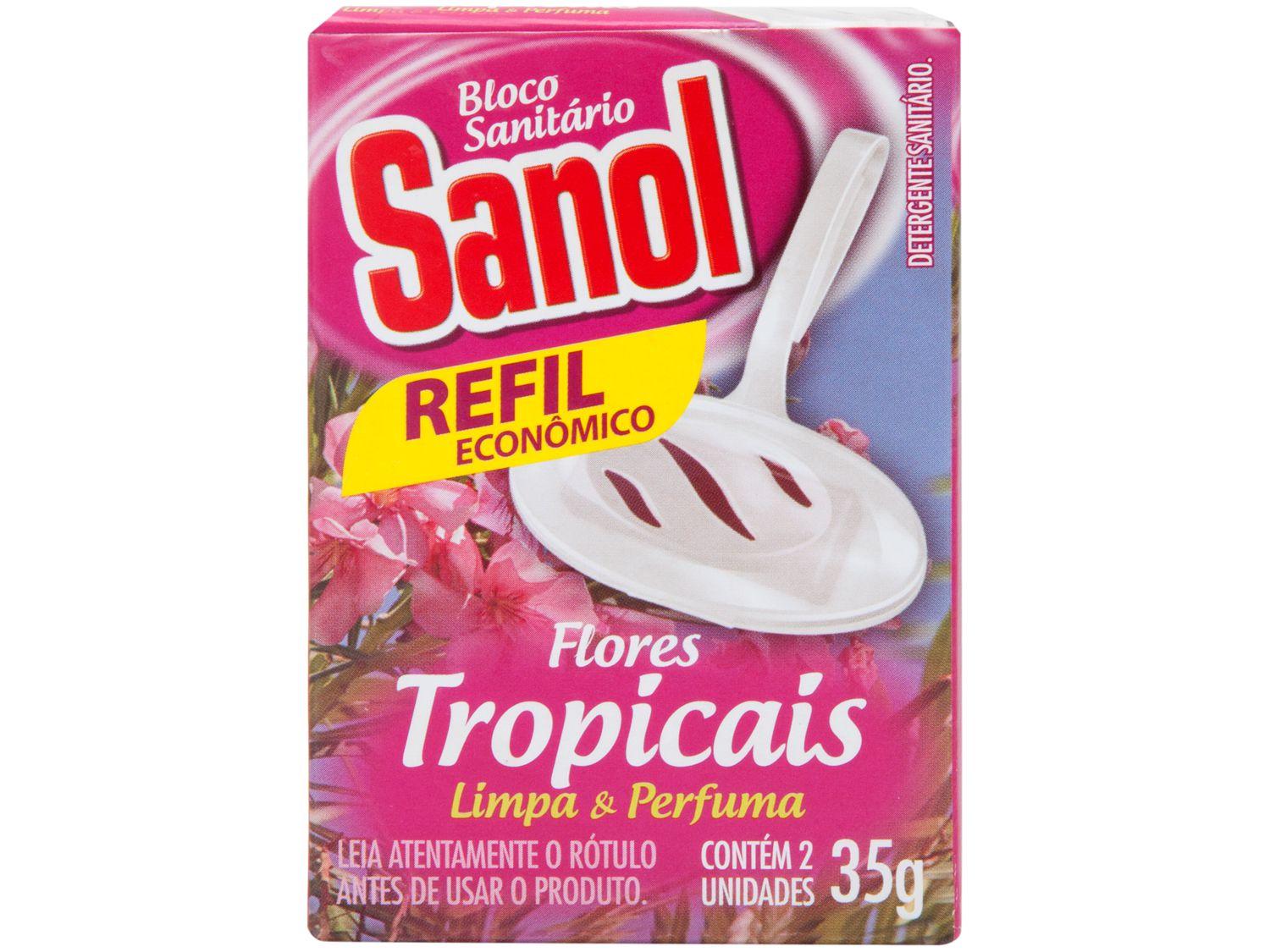 Desodorizador Sanitário Bloco Sanol - Flores Tropicais Refil 35g