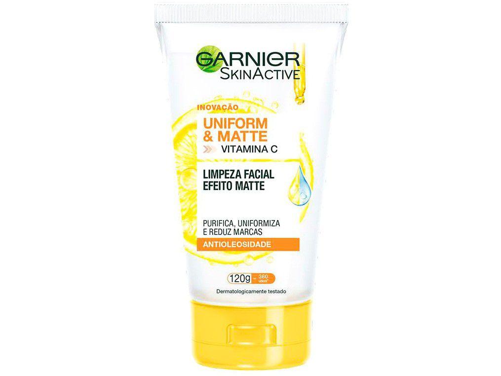 Sabonete Facial Garnier Uniform&Matte Skin Active - 120g