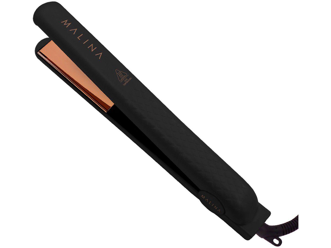 Chapinha/Prancha de Cabelo Malina Nova - Titânio Black com Íons e Infravermelho 235°C