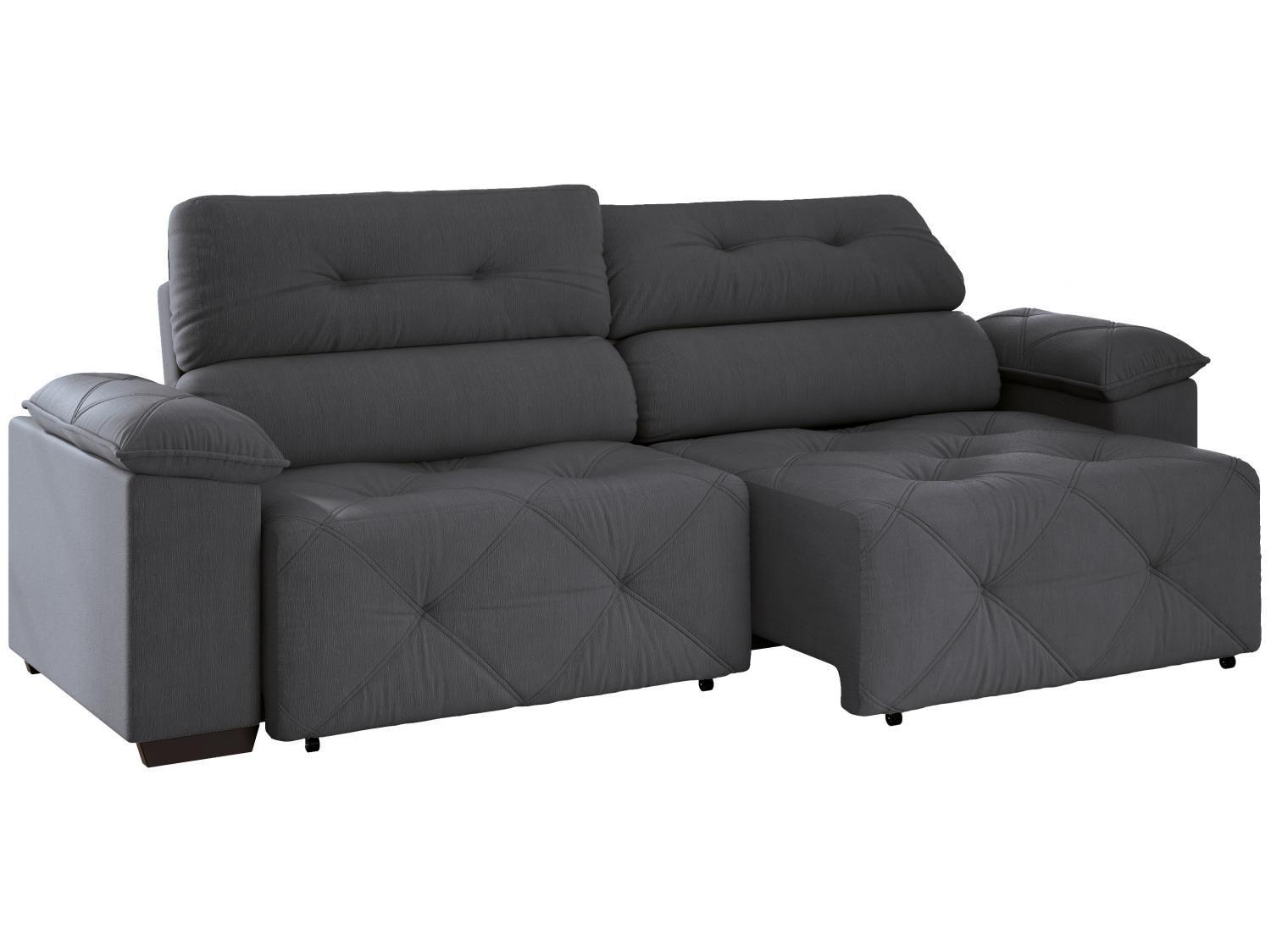 Sofá Retrátil Reclinável 4 Lugares Suede - Moviment Grazzia Linoforte