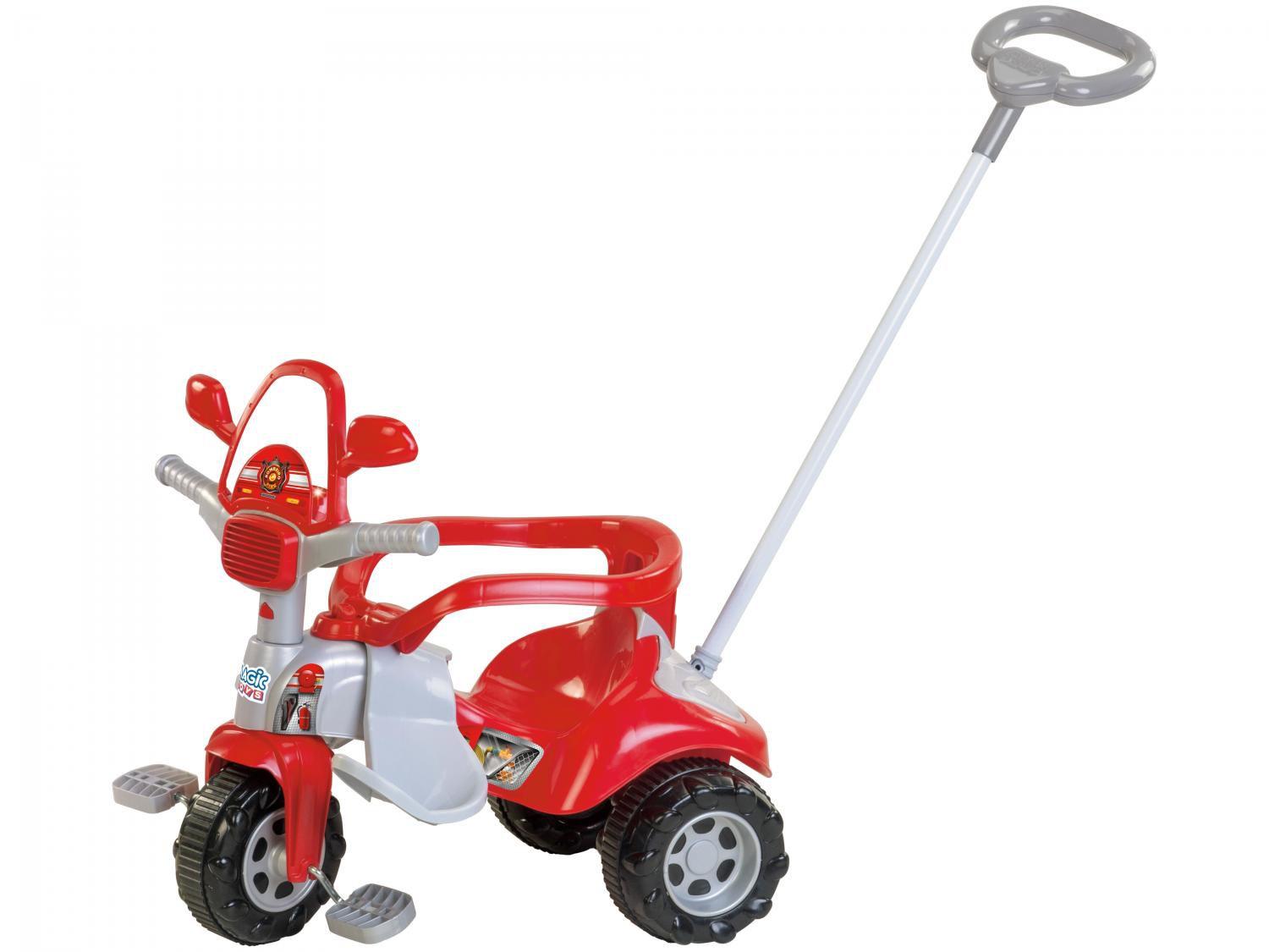 Triciclo Infantil Bombeiro Tico Tico Zoom - com Empurrador Magic Toys