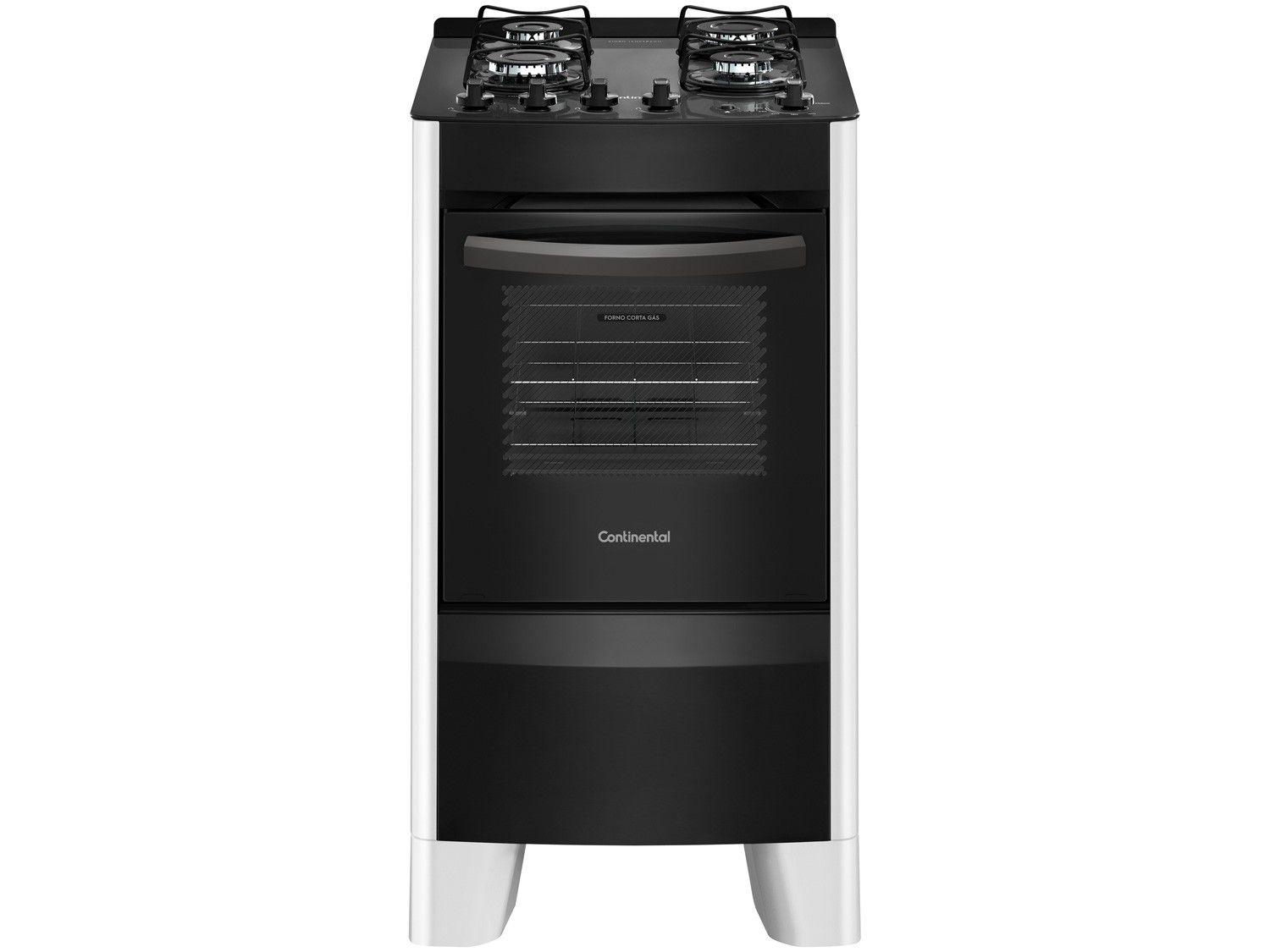 Fogão 4 Bocas Mesa de Vidro Continental Branco - Acendimento Automático FC4VB
