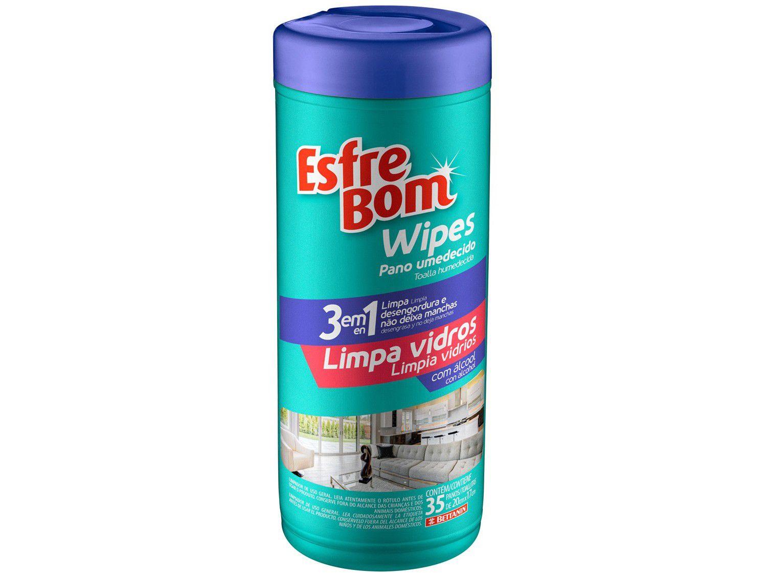 Pano Umedecido EsfreBom Wipes Limpa Vidros - Bettanin 35 Unidades