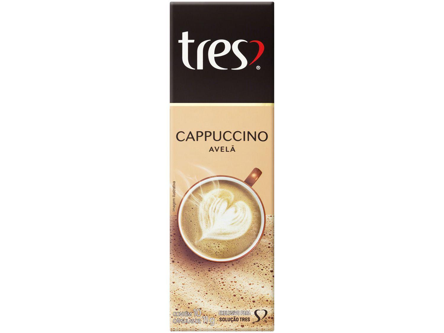 Cápsula Cappuccino Avelã TRES 3 Corações - 10 Cápsulas