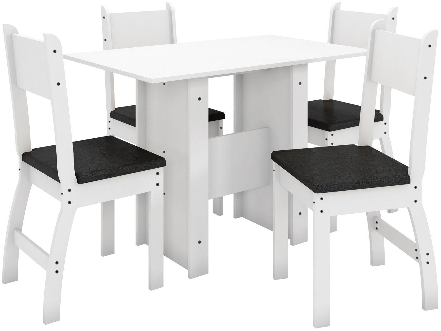 Mesa de Cozinha 4 Cadeiras Retangular Milano - J57050 Poliman Móveis