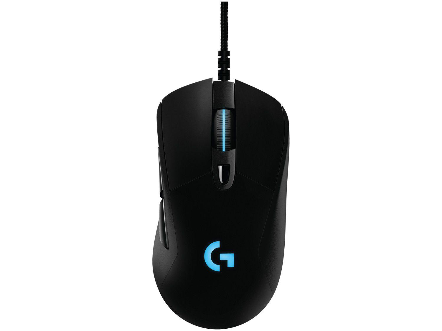 Mouse Gamer RGB Logitech Laser 16000DPI 6 Botões - G403 HERO Preto