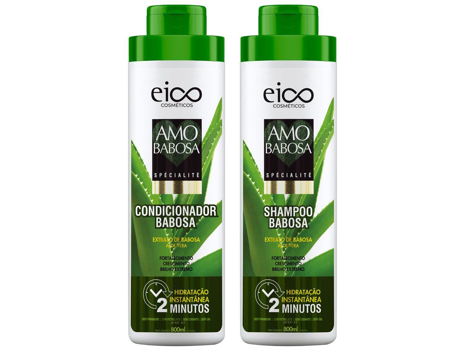 Kit Shampoo e Condicionador Eico Cosméticos - Amo Babosa 800ml cada