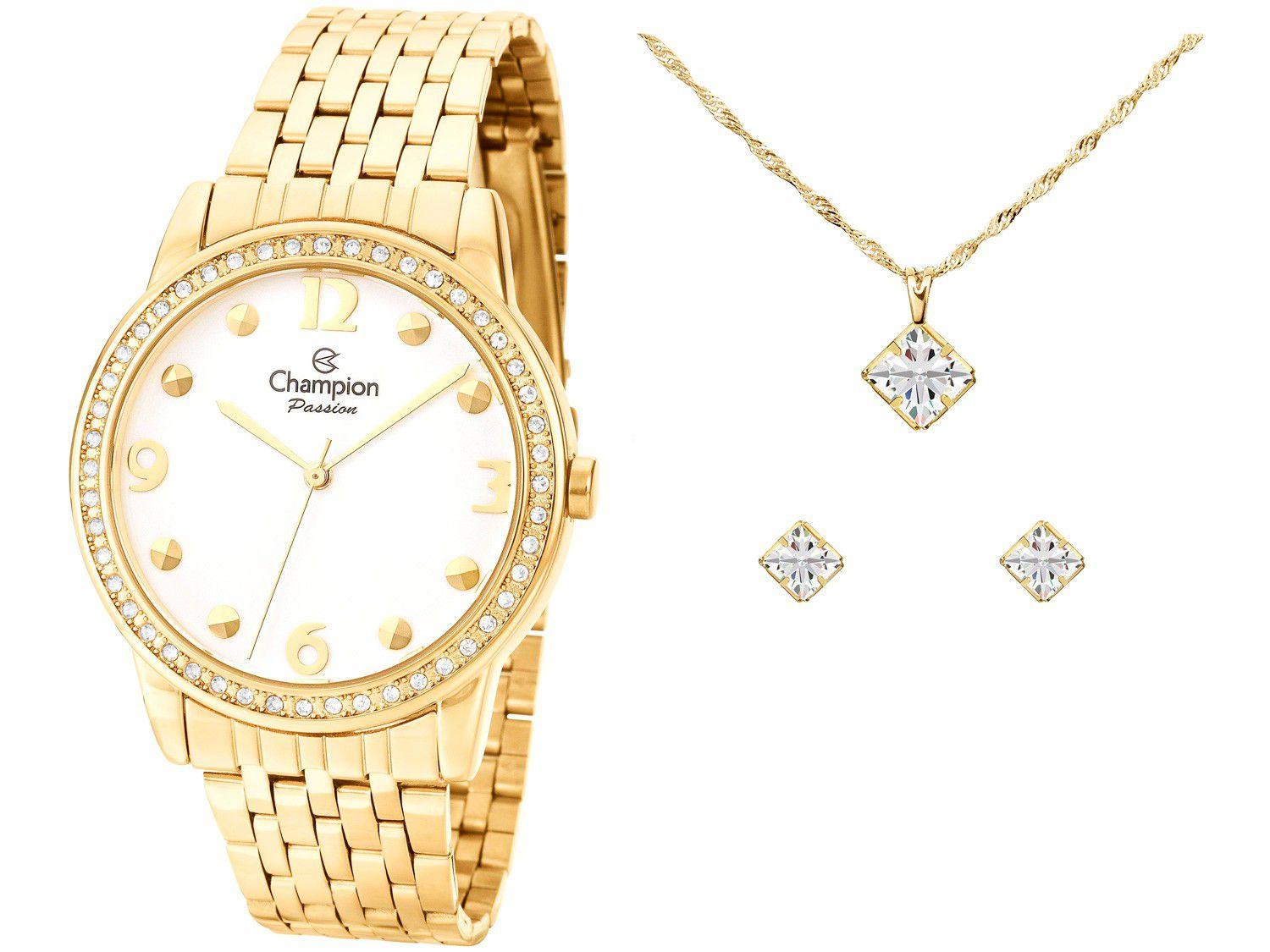 Relógio Feminino Champion Analógico CN27901W - Dourado com Acessório